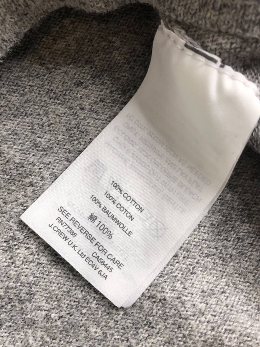 J Crew Sweater Mens Extra Large Gray Crew Neck Long Sweatshirt Cotton - Picture 6 of 8